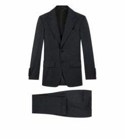 TOM FORD MILLED STRIPE COOPER SUIT - GREY