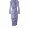 TOM FORD SILK JERSEY WRAP DRESS - PALE PARMA VIOLET