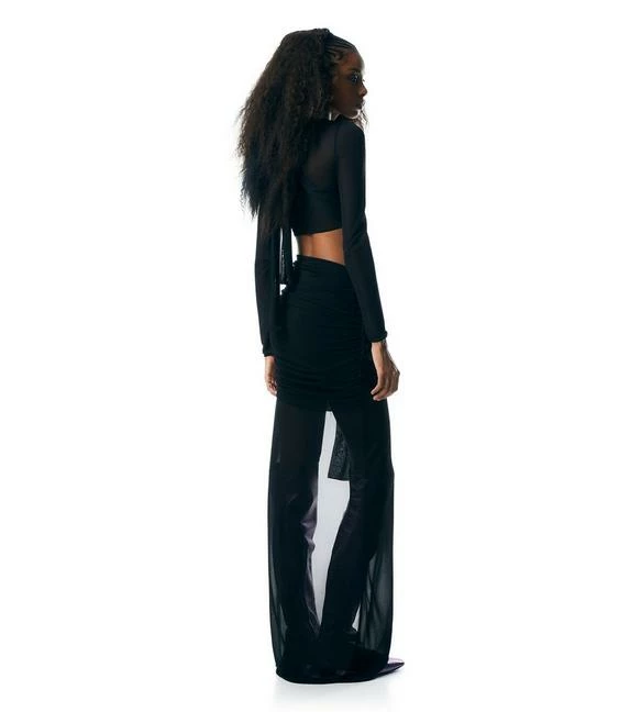 TOM FORD TRANSPARENT CUT-OUT EVENING DRESS - BLACK - Image 3