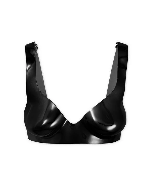 TOM FORD LACQUERED CHROMED ACRYLIC ANATOMICAL BRA - BLACK
