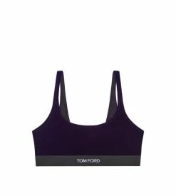 TOM FORD STRETCH VELVET BRALETTE - ROYAL GRAPE