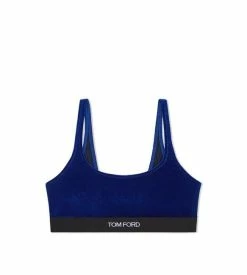 TOM FORD STRETCH VELVET BRALETTE - YVES BLUE