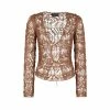 TOM FORD FINE VISCOSE LACE CARDIGAN - TAN