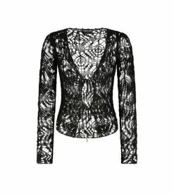 TOM FORD FINE VISCOSE LACE CARDIGAN - BLACK