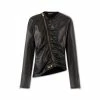 TOM FORD SOFT SILK NAPPA RUCHED JACKET - BLACK