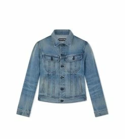 TOM FORD AGED LIGHT WASH ICON DENIM JACKET - WASHED BLUE