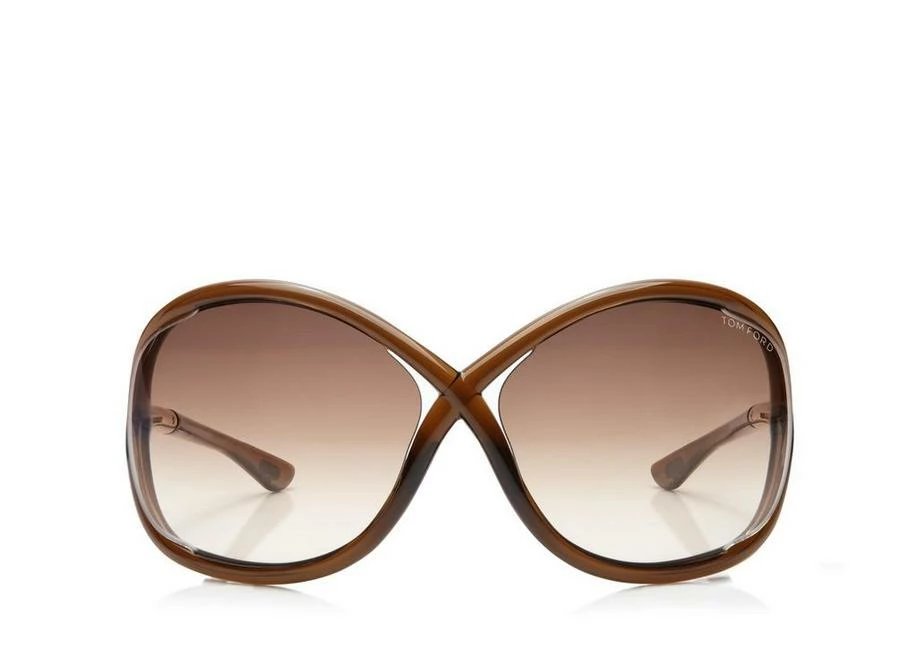 TOM FORD WHITNEY OVERSIZED SOFT ROUND SUNGLASSES - DARK BROWN