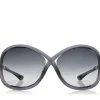 TOM FORD WHITNEY OVERSIZED SOFT ROUND SUNGLASSES - DARK GREY