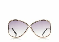 TOM FORD MIRANDA OVERSIZED SOFT SQUARE SUNGLASSES - GOLD