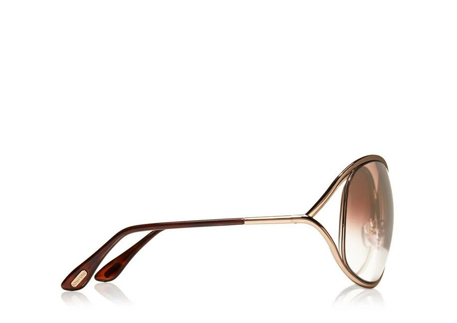 TOM FORD MIRANDA OVERSIZED SOFT SQUARE SUNGLASSES - ROSE GOLD & BROWN - Image 2
