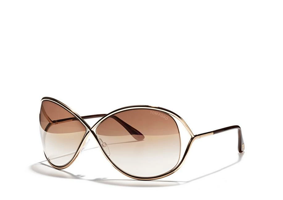 TOM FORD MIRANDA OVERSIZED SOFT SQUARE SUNGLASSES - ROSE GOLD & BROWN - Image 3