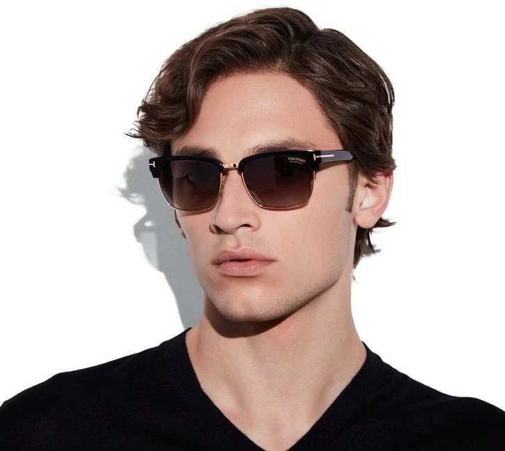 TOM FORD POLARIZED RIVER SUNGLASSES - BLACK - Image 4
