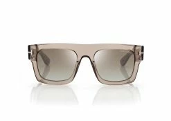TOM FORD FAUSTO SUNGLASSES - LIGHT BROWN/ GREEN MIRROR