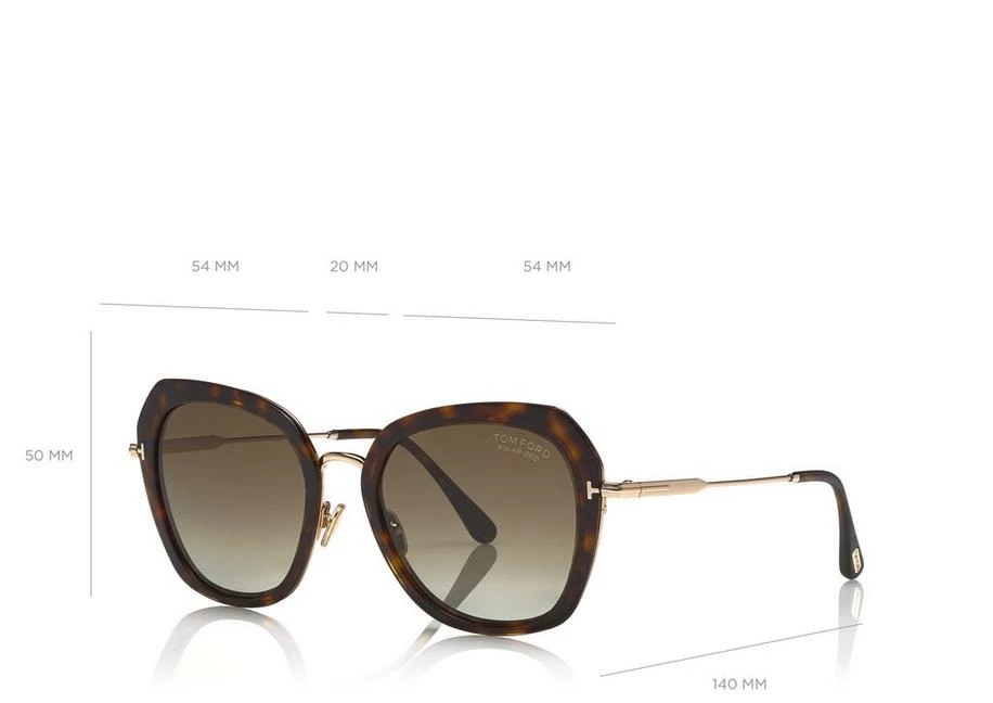 TOM FORD POLARIZED KENYAN SUNGLASSES - DARK HAVANA - Image 4
