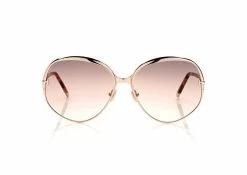TOM FORD YVETTE SUNGLASSES - ROSE GOLD