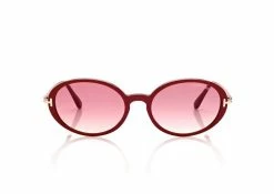 TOM FORD RAQUEL SUNGLASSES - SHINY RED / GRADIENT BORDEAUX