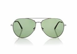 TOM FORD DASHEL SUNGLASSES - SHINY GUNMETAL / GREEN