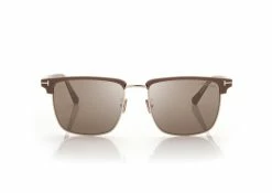 TOM FORD HUDSON SUNGLASSES - DARK HAVANA / ROVIEX MIRROR