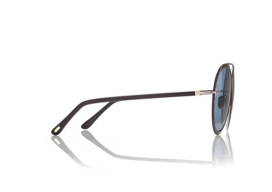 TOM FORD RICKIE SUNGLASSES - SHINY DARK BROWN / BLUE - Image 3