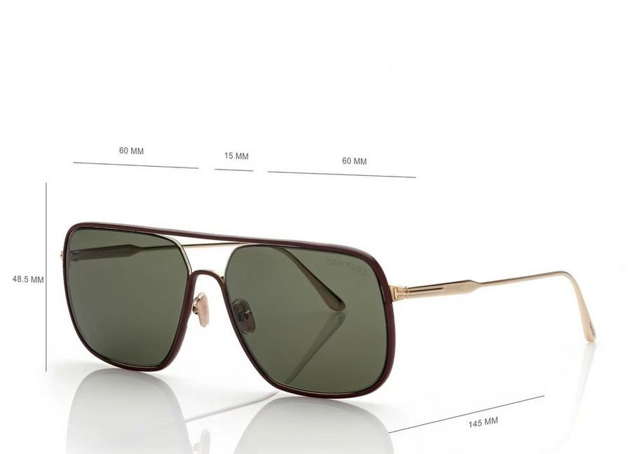 TOM FORD CLIFF SUNGLASSES - GOLD/GREEN - Image 4