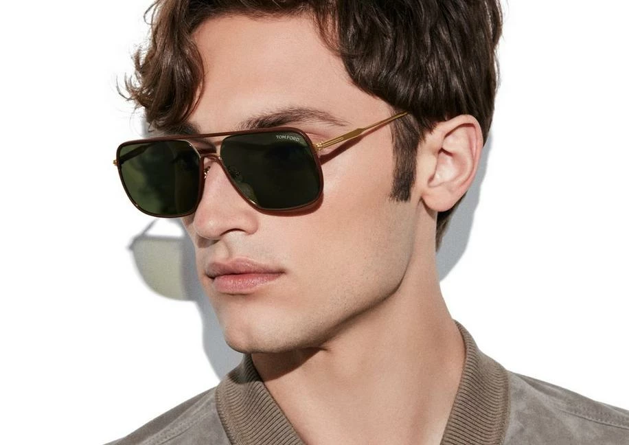 TOM FORD CLIFF SUNGLASSES - GOLD/GREEN - Image 5