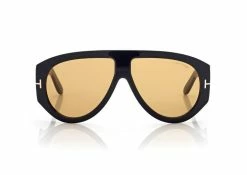 TOM FORD BRONSON SUNGLASSES - SHINY BLACK / BROWN