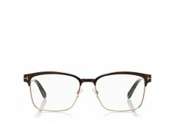 TOM FORD SQUARE METAL OPTICAL FRAME - BROWN