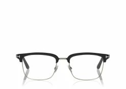 TOM FORD HALF-RIM OPTICAL FRAME - BLACK + BROWN
