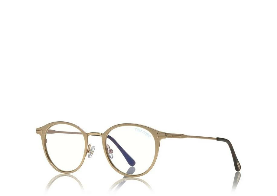TOM FORD BLUE BLOCK ROUND METAL OPTICALS - ROSE GOLD - Image 2