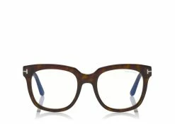TOM FORD BLUE BLOCK LARGE OPTICALS - DARK HAVANA