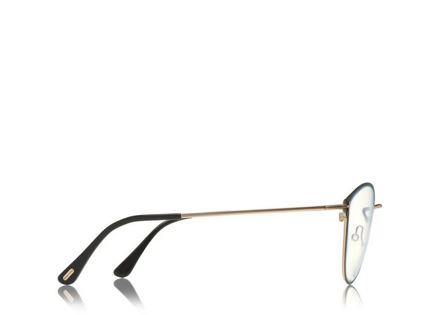 TOM FORD BLUE BLOCK SOFT ROUND OPTICALS - BLACK + BROWN - Image 3