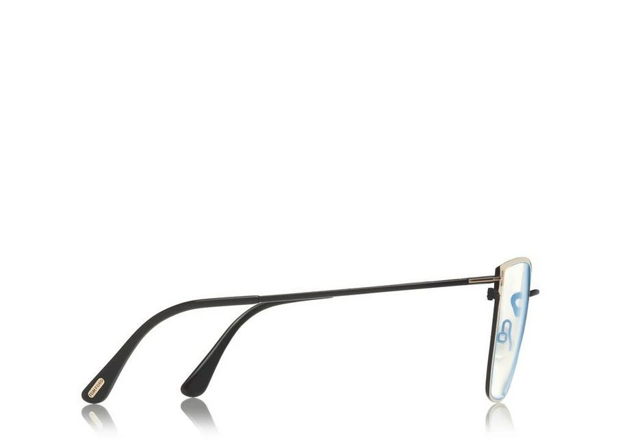 TOM FORD BLUE BLOCK SOFT SQUARE OPTICALS - BLACK/IVORY - Image 3