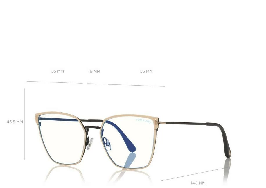TOM FORD BLUE BLOCK SOFT SQUARE OPTICALS - BLACK/IVORY - Image 4