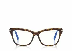 TOM FORD BLUE BLOCK SOFT SQUARE OPTICALS - DARK HAVANA