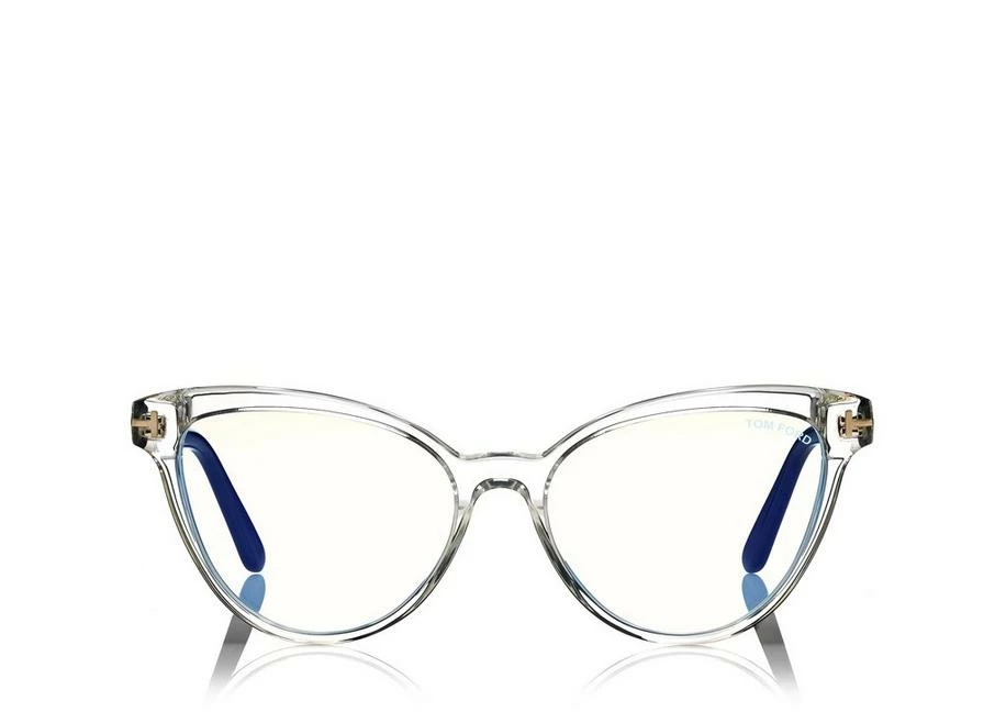 TOM FORD BLUE BLOCK SOFT CAT EYE OPTICALS - CLEAR