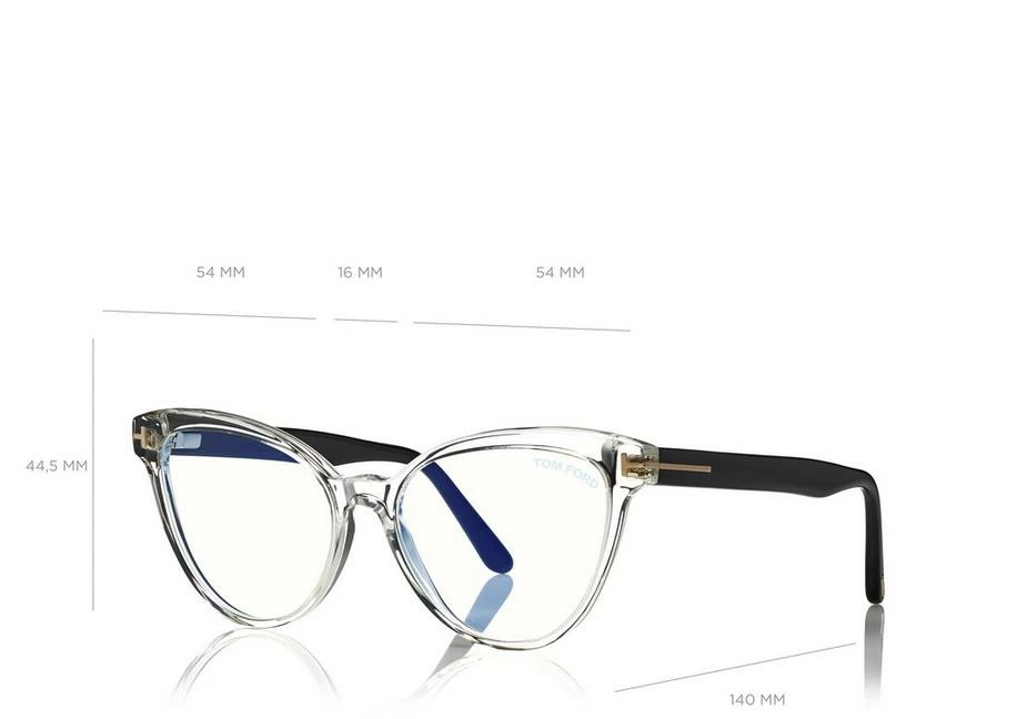 TOM FORD BLUE BLOCK SOFT CAT EYE OPTICALS - CLEAR - Image 4