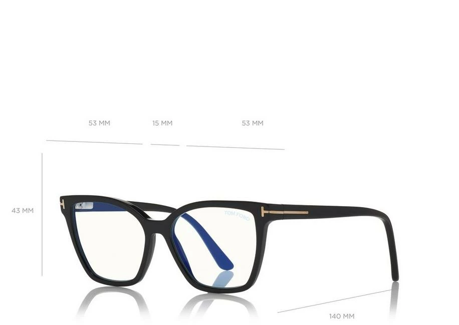 TOM FORD DOUBLE CLIP ON BLUE BLOCK OPTICALS - BLACK - Image 4