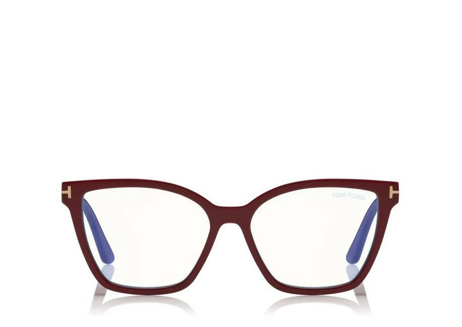 TOM FORD DOUBLE CLIP ON BLUE BLOCK OPTICALS - AUBERGINE/FUCHSIA - Image 2