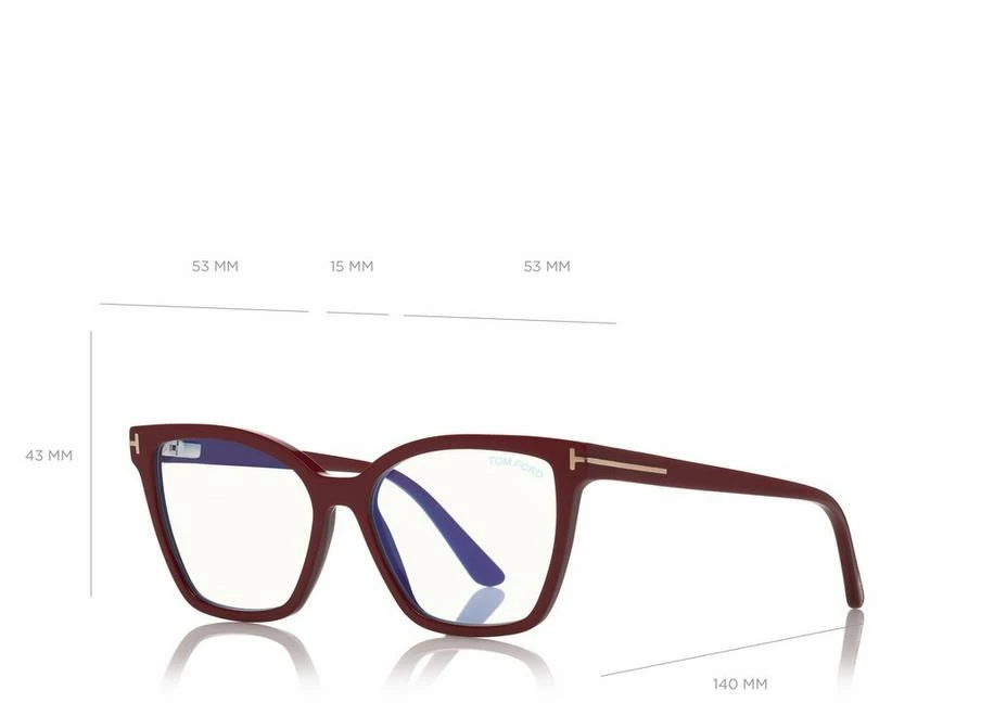 TOM FORD DOUBLE CLIP ON BLUE BLOCK OPTICALS - AUBERGINE/FUCHSIA - Image 4