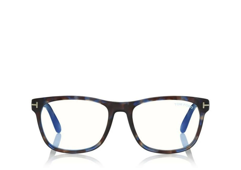 TOM FORD BLUE BLOCK SOFT SQUARE OPTICALS - LIGHT HAVANA