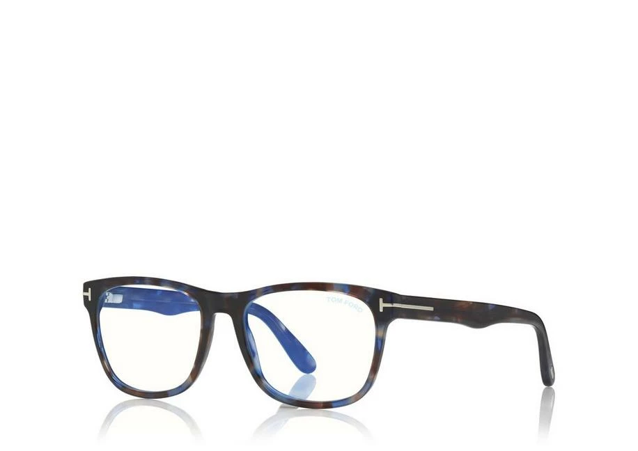 TOM FORD BLUE BLOCK SOFT SQUARE OPTICALS - LIGHT HAVANA - Image 2