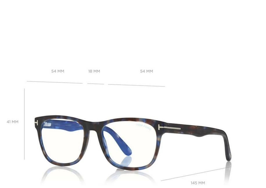 TOM FORD BLUE BLOCK SOFT SQUARE OPTICALS - LIGHT HAVANA - Image 4