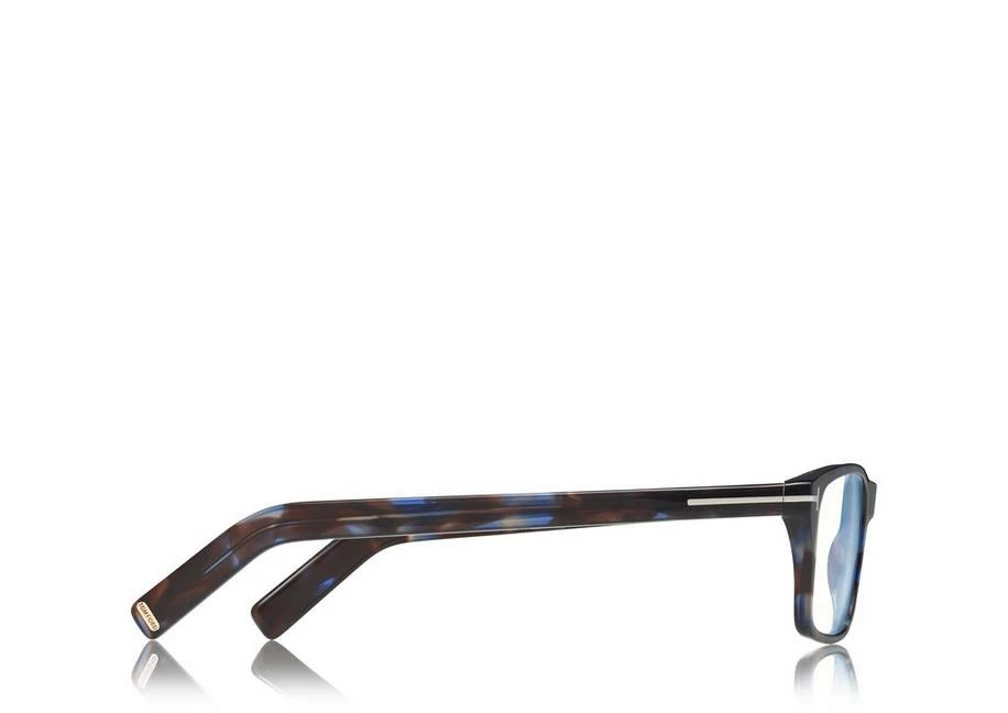 TOM FORD BLUE BLOCK RECTANGULAR OPTICALS - STRIPED BLACK HAVANA - Image 3