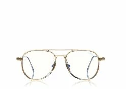 TOM FORD BLUE BLOCK PILOT OPTICALS - TRANSPARENT PINK