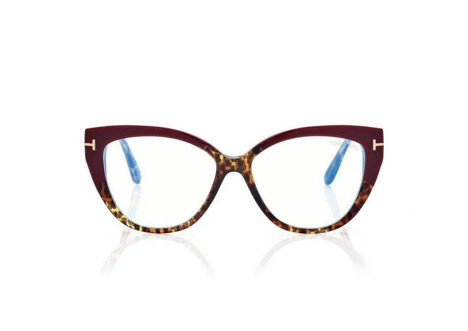 TOM FORD BLUE BLOCK SOFT CAT EYE OPTICALS - SHINY TURQUOISE