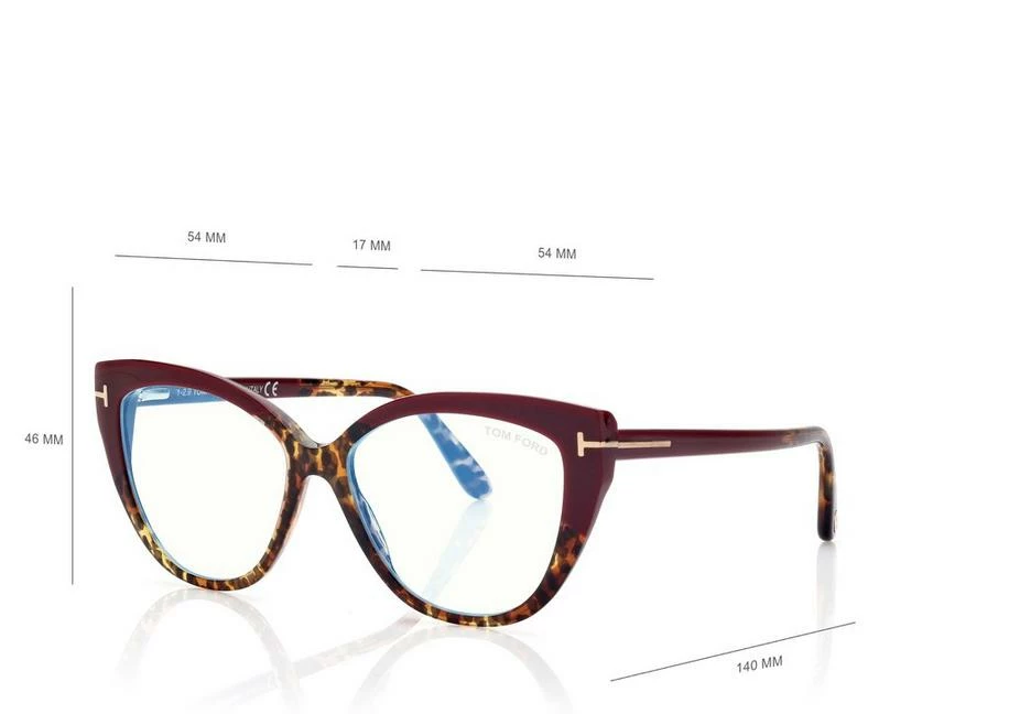 TOM FORD BLUE BLOCK SOFT CAT EYE OPTICALS - SHINY TURQUOISE - Image 4