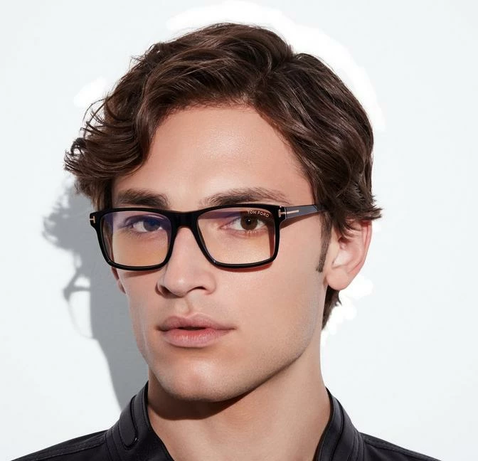 TOM FORD BLUE BLOCK RECTANGULAR MAGNETIC OPTICALS - BLACK - Image 5