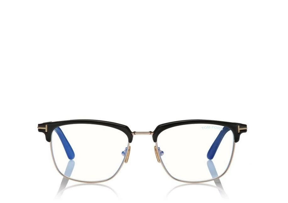 TOM FORD BLUE BLOCK SOFT SQUARE MAGNETIC BRIDGE OPTICALS - BLACK