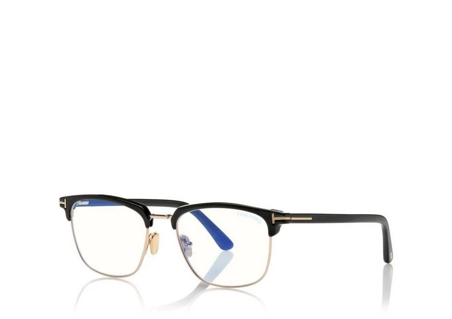 TOM FORD BLUE BLOCK SOFT SQUARE MAGNETIC BRIDGE OPTICALS - BLACK - Image 2