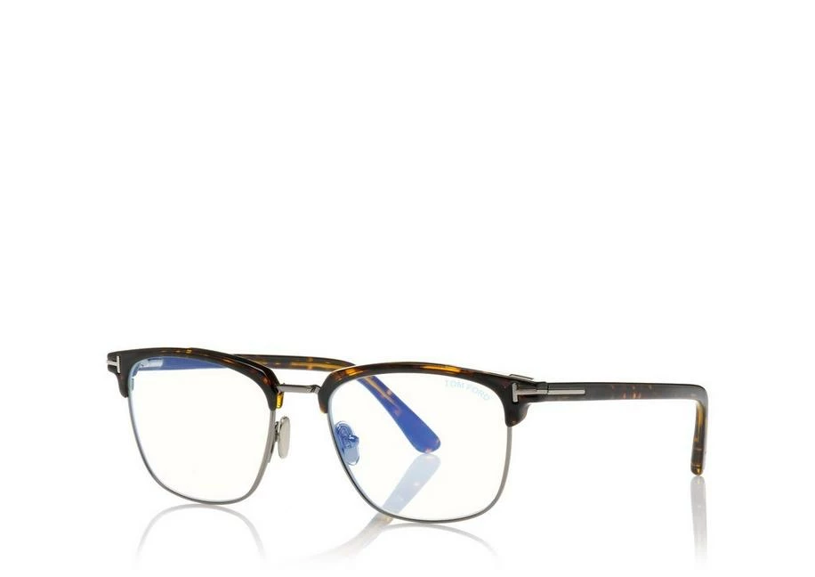 TOM FORD BLUE BLOCK SOFT SQUARE MAGNETIC BRIDGE OPTICALS - DARK HAVANA - Image 2